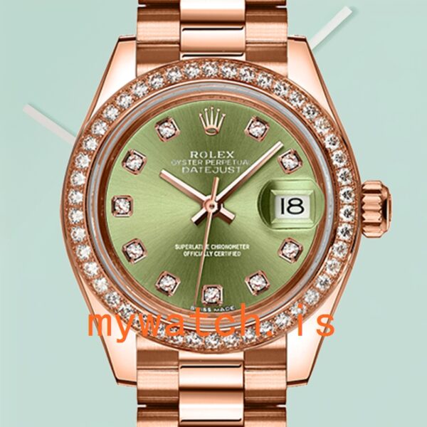 Rolex Datejust 28mm Ladies m279135rbr-0014 Rose Gold-tone Green Dial: A Timeless Elegance