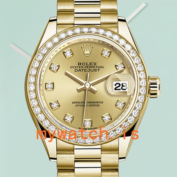 Rolex Datejust m279138rbr-0023 28mm Ladies Gold-tone Automatic: Genuine vs. Replica