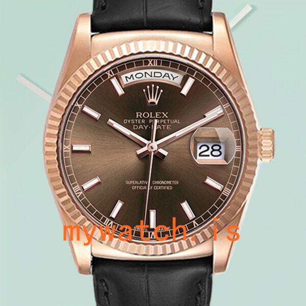 Rolex Day-Date Men’s 36mm 118135-0086 Automatic Leather Strap: A Timeless Masterpiece