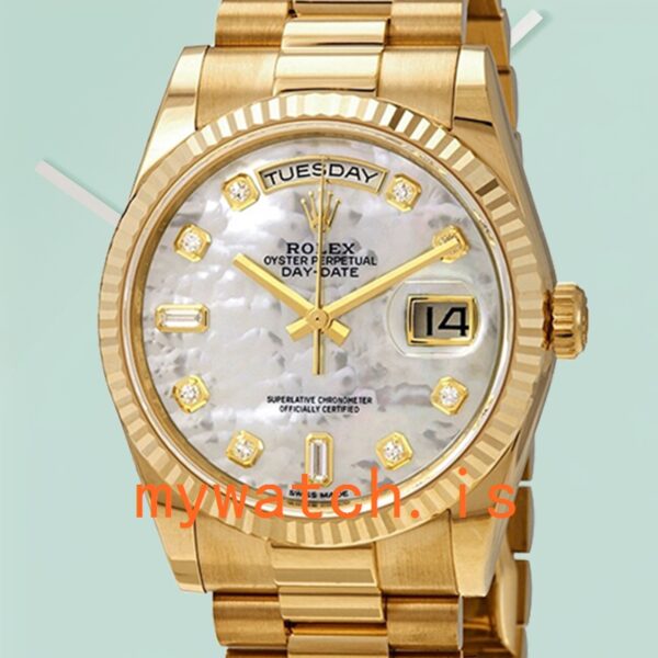 Rolex Day-Date 36mm 118238MDP Mens Yellow Gold-tone Automatic: Genuine vs. Replica