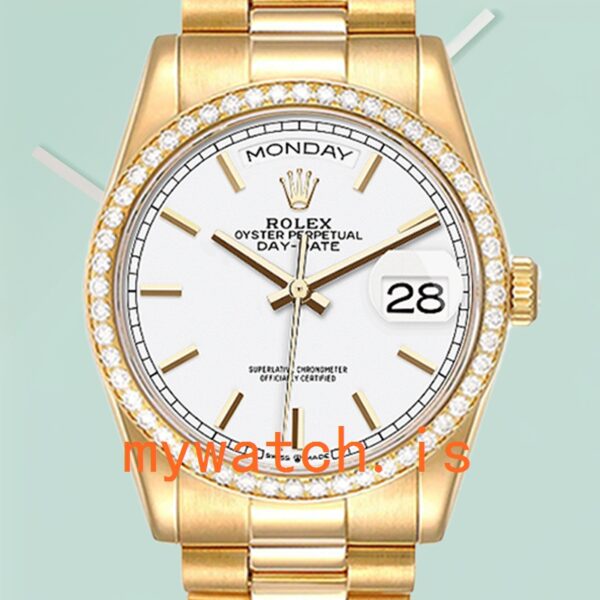 Rolex Day-Date Men’s 36mm M128348RBR-0047 Gold-Tone Automatic: A Symbol of Prestige