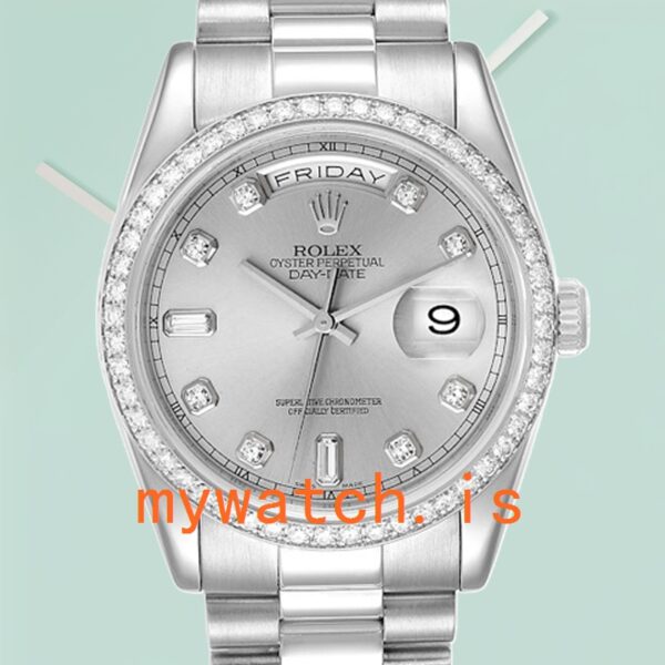 Rolex Day-Date 36mm Mens 118346 Silver-tone Automatic: Genuine vs. Replica Analysis